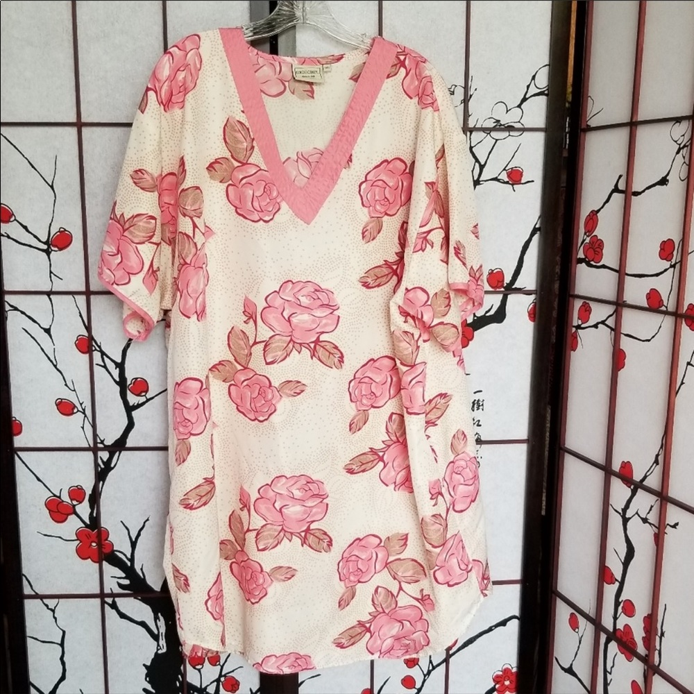 Gold Coast 3XL Pink Rose Floral Night Gown